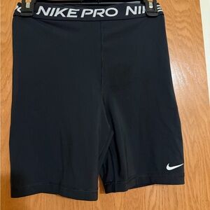 Nike Black Compression Shorts with White Logo